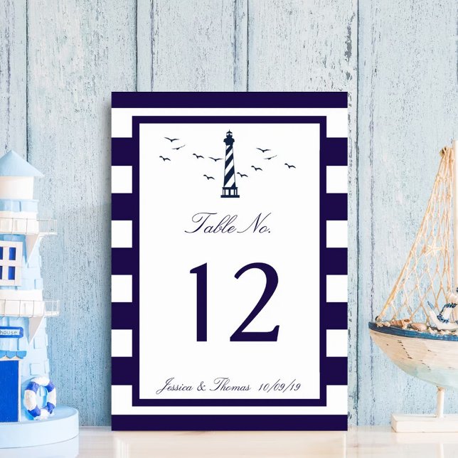 The Nautical Lighthouse Wedding Collection Table Number (Creator Uploaded)