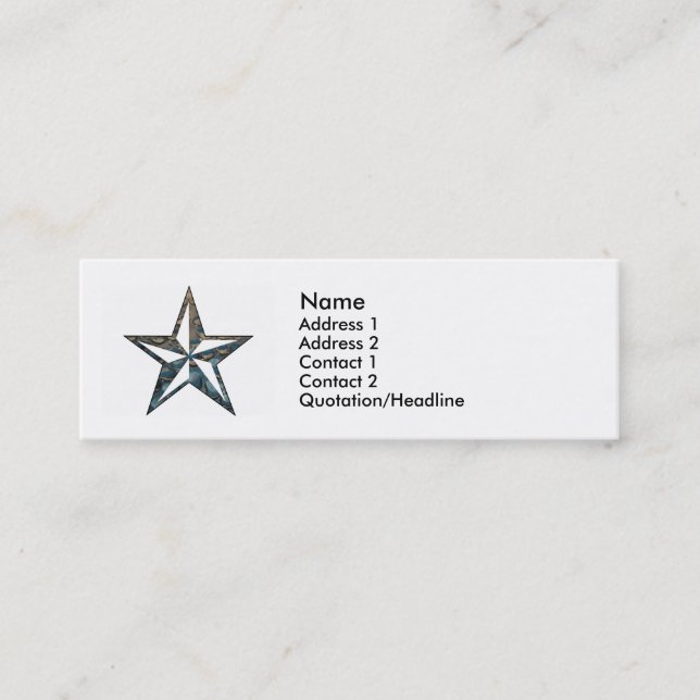 the Nautical Star Mini Business Card (Front)