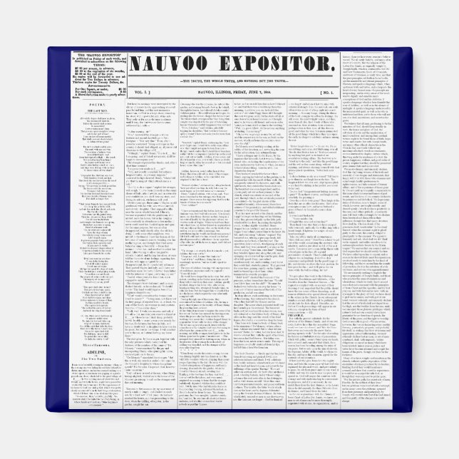 The Nauvoo Expositor Magnet (Front)