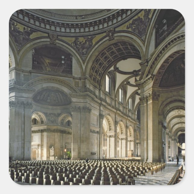 The Nave of St. Paul's Cathedral (photo) Square Sticker (Front)