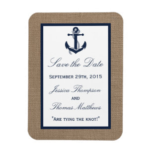 The Navy Anchor On Burlap Beach Wedding Collection Magnet