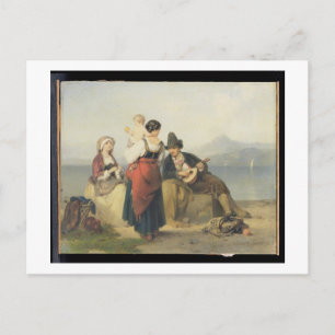 The Neapolitan Family, 1865 (oil on panel) Postcard