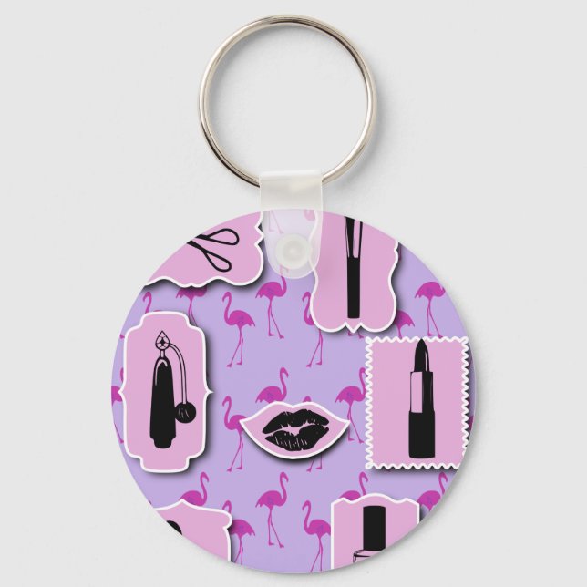 The Necessities Cosmetic Logo Pattern Key Ring (Front)