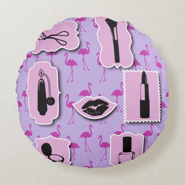 The Necessities Cosmetic Logo Pattern Round Cushion (Front)