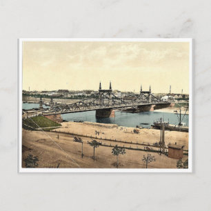 The Neckar Bridge, Mannheim, Baden, Germany magnif Postcard