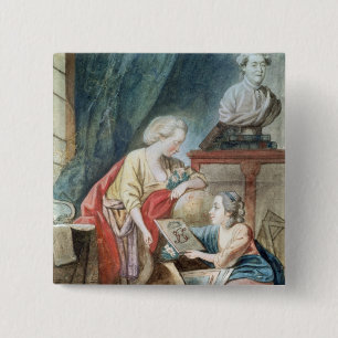 The Necker Family in 1780 15 Cm Square Badge