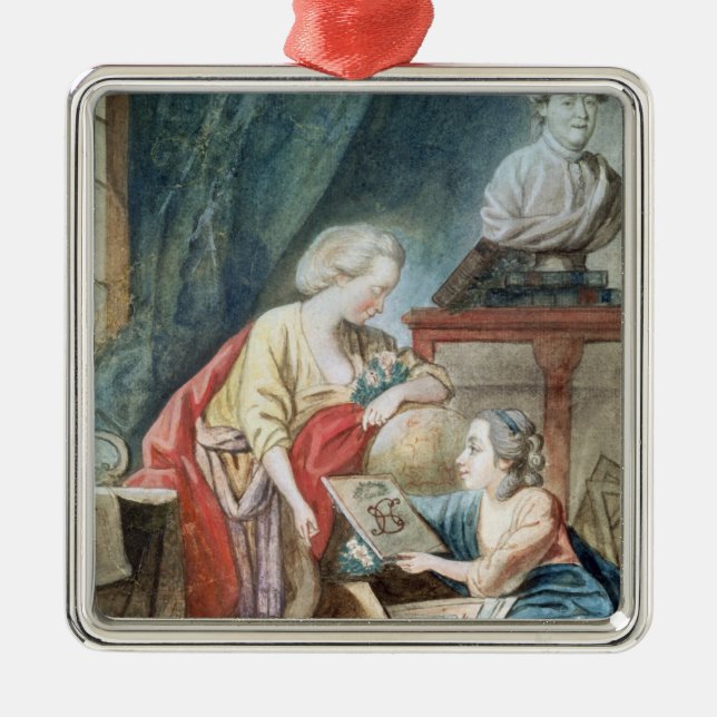 The Necker Family in 1780 Metal Tree Decoration (Front)