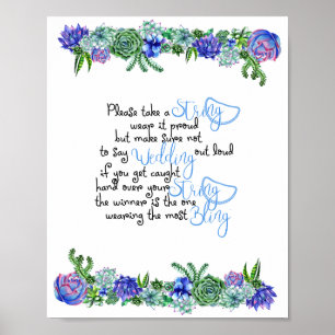 The Necklace Game Succulent Bridal Shower Poster