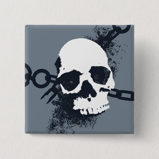 The Necromancer Skull Symbol 15 Cm Square Badge (Front)