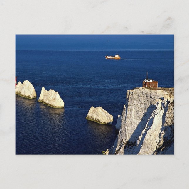 The Needles and lighthouse, Isle of Wight, U.K. Postcard (Front)