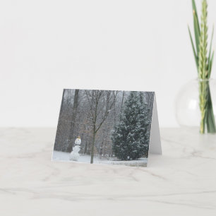 The Neighbour's Snowman Winter Snow Scene Holiday Card