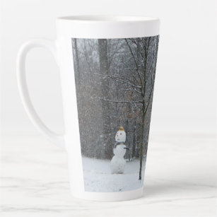 The Neighbour's Snowman Winter Snow Scene Latte Mug