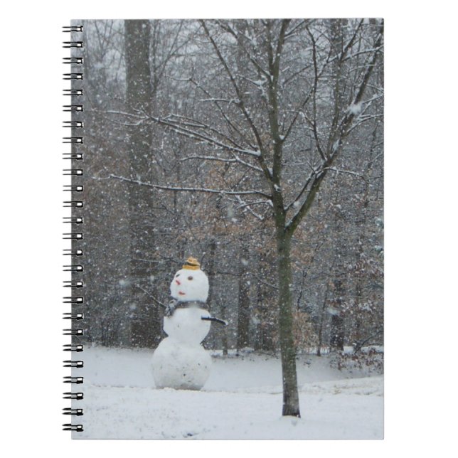 The Neighbour's Snowman Winter Snow Scene Notebook (Front)
