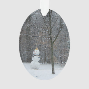 The Neighbour's Snowman Winter Snow Scene Ornament