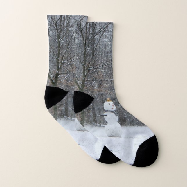 The Neighbour's Snowman Winter Snow Scene Socks (Pair)