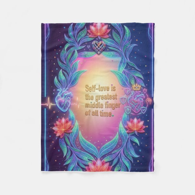 The Neo Sovereign Heart Fleece Blanket (Front)