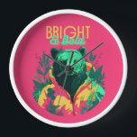 The Neon Jumpsuit Bear | Bright & Bold Clock<br><div class="desc">The coolest bear in town,  wearing a neon jumpsuit with Bright & Bold typography.</div>