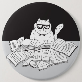 The Nerd Cat 6 Cm Round Badge