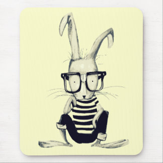The Nerd Rabbit Mouse Pad