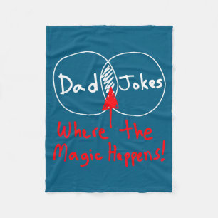 The Nerdy Dad Jokes Venn Diagram Fleece Blanket