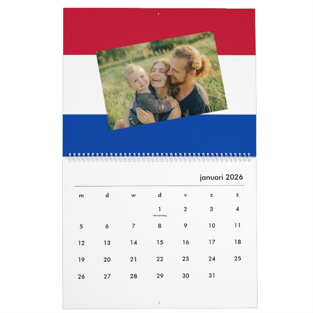 The Netherlands | Add Your Photo 2026 Holland Flag Calendar (Jan 2026)