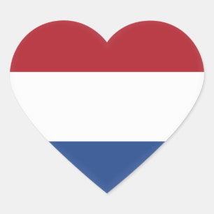The Netherlands (Dutch) Flag Heart Sticker