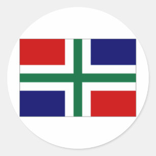 The Netherlands Groningen Flag Classic Round Sticker