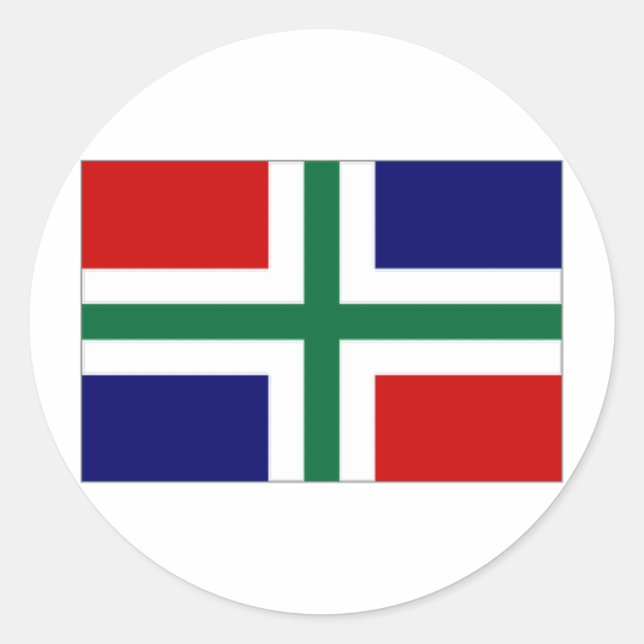 The Netherlands Groningen Flag Classic Round Sticker (Front)