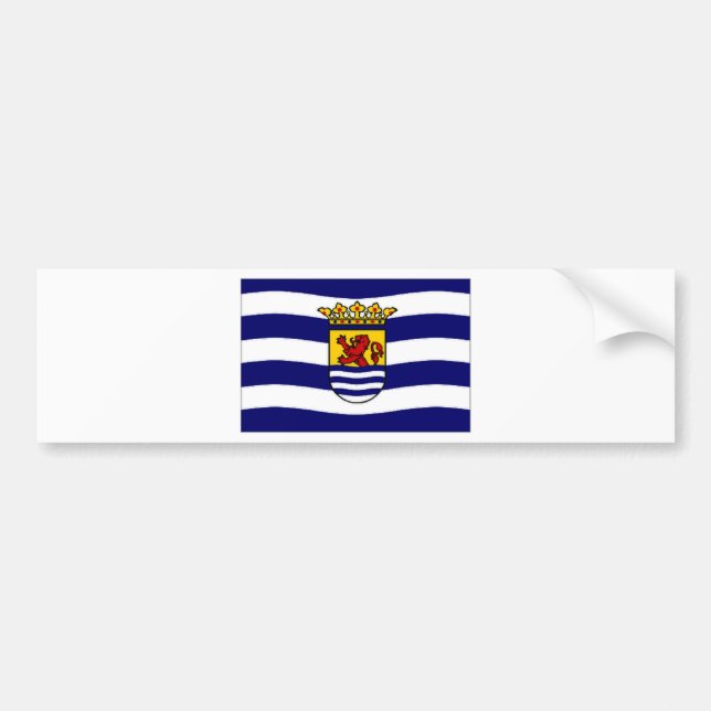 The Netherlands Zeeland Flag Bumper Sticker (Front)