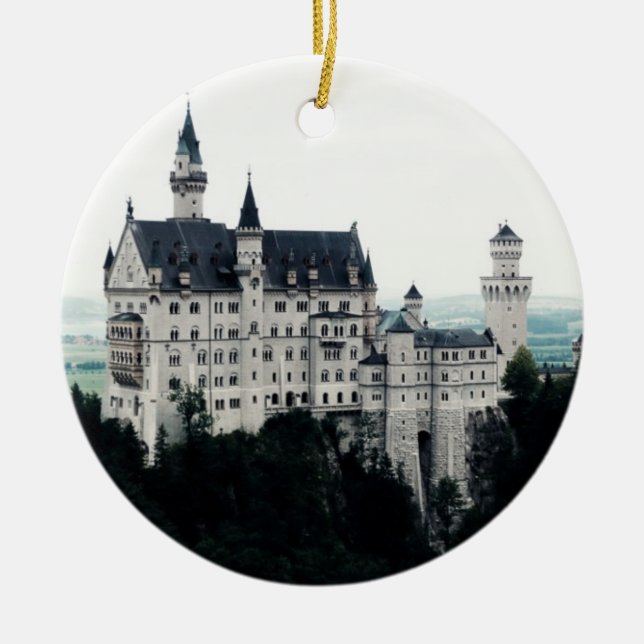 The Neuschwanstein Castle Ceramic Tree Decoration (Front)