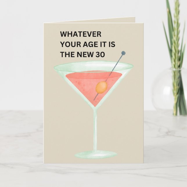 The New 30 | Funny Birthday  Card (Front)