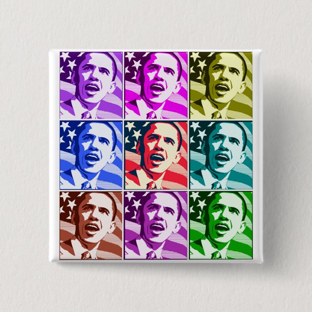 The New America, President Barack Obama .ized 15 Cm Square Badge (Front)
