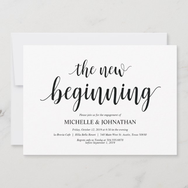 The new beginning, Engagement Party invites (Front)
