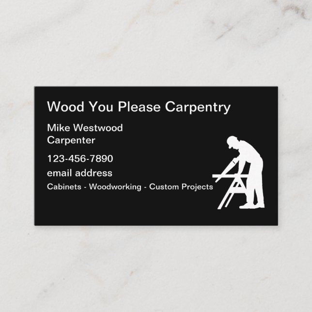 The New Carpentry Business Cards For Carpenters (Front)