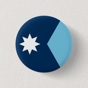 The new Flag of Minnesota State (2023 redesign) 3 Cm Round Badge