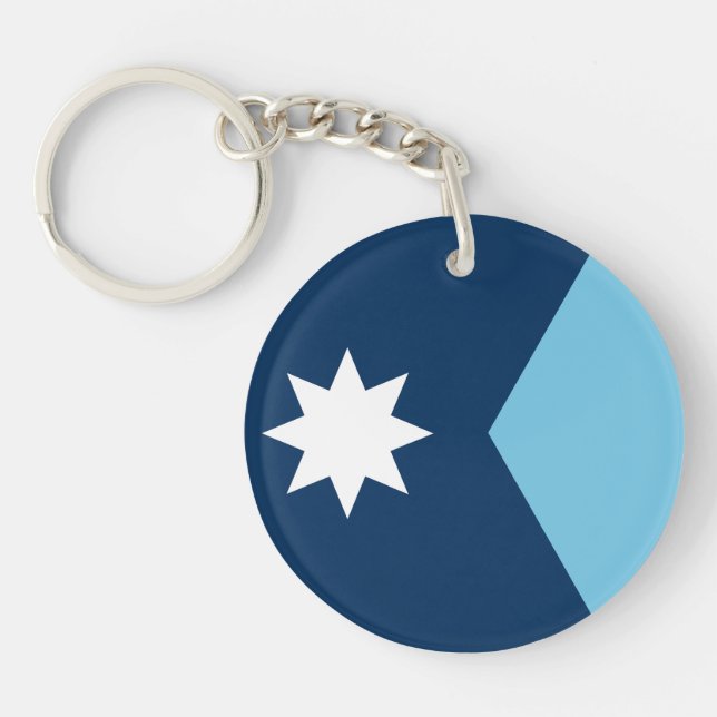 The new Flag of Minnesota State Key Ring (Front)