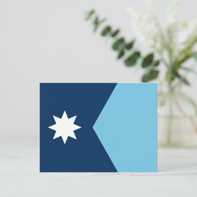 The new Flag of Minnesota State Postcard (Standing Front)