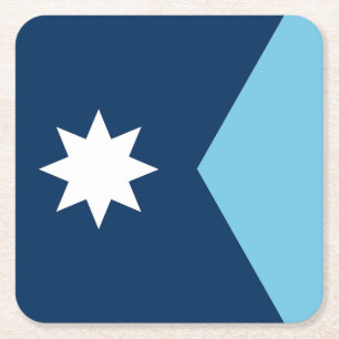 The new Flag of Minnesota State Square Paper Coaster