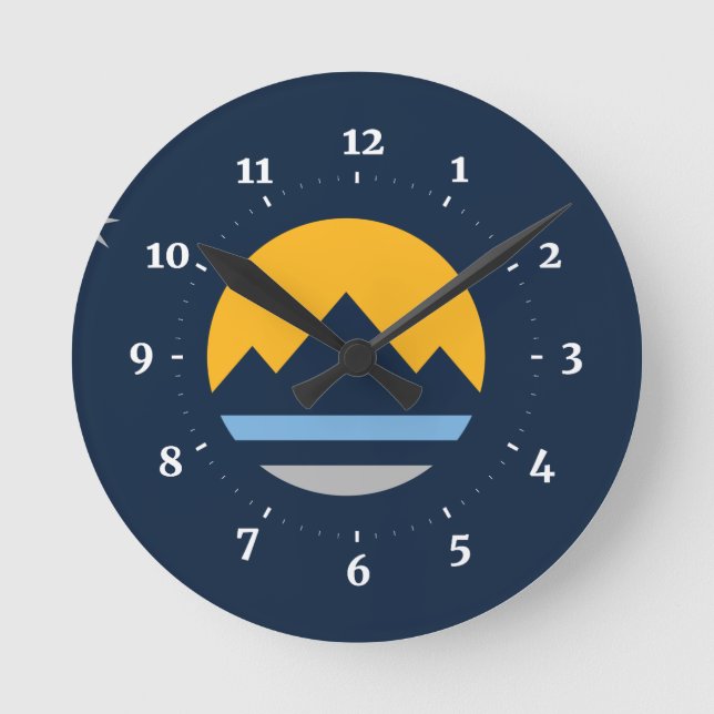 The New Flag of Reno, Nevada Round Clock (Front)