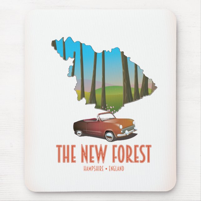 The new forest Hampshire England map Mouse Pad (Front)