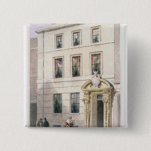 The New Front of Painter Stainers Hall, 1850 15 Cm Square Badge