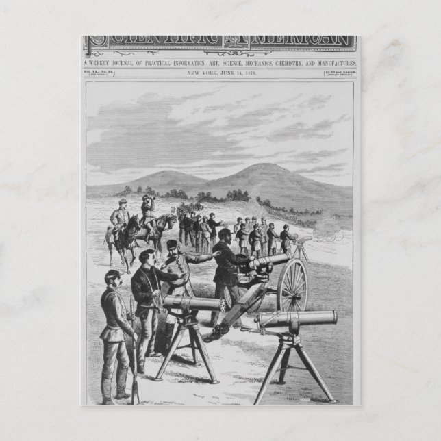 The new model Gatling Gun Postcard (Front)