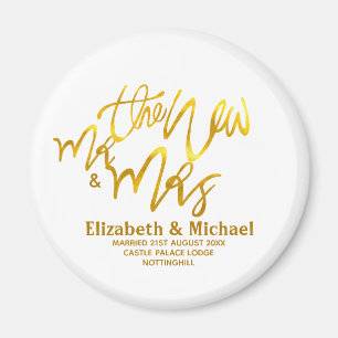 The New Mr and Mrs (add name, date, venue) Gold Magnet