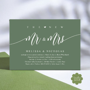 The New Mr and Mrs, Modern Wedding Dinner Party Invitation