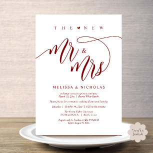 The New Mr and Mrs Modern Wedding Party Dinner Invitation