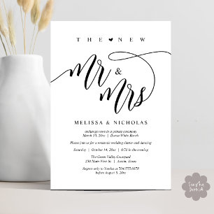 The New Mr and Mrs Modern Wedding Party Dinner Invitation