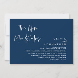 The New Mr and Mrs, Wedding Elopement Party Invita Invitation
