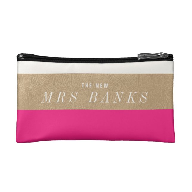 The New Mrs. Hot Pink Makeup Bag (Front)