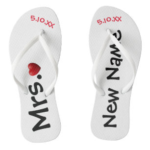 The New Mrs. ... Personalised  Flip Flops