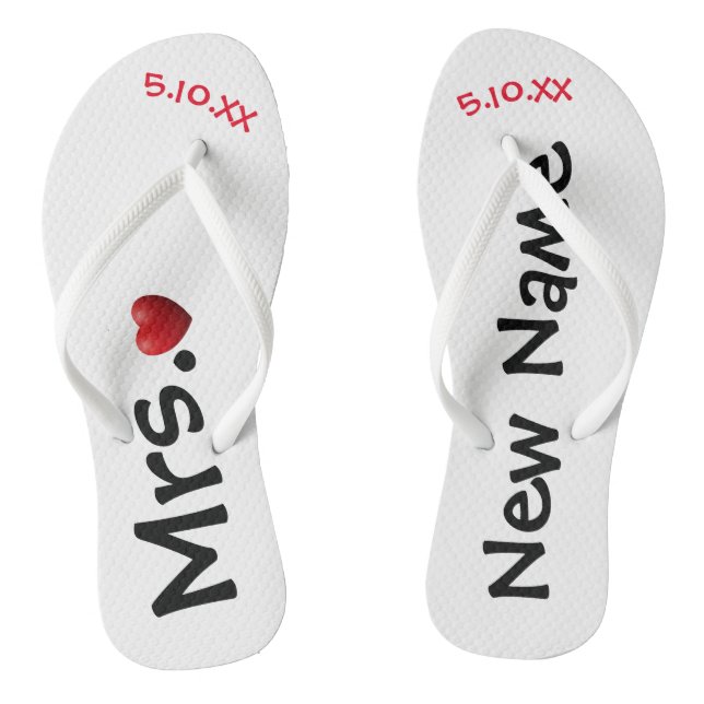 The New Mrs. ... Personalised  Flip Flops (Footbed)
